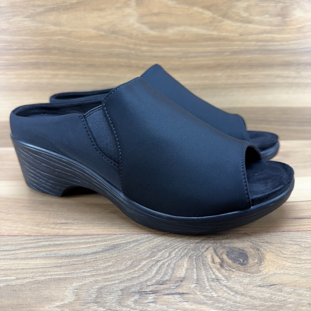 Alegria Womens Sandals 8 EU 38 Black‎ Synthetic Shilaine Stretch Comfort Wedge